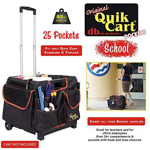 dbest Quik Cart Pockets, Black, Unisex, 20-Pocket Caddy for Easy Organization and Storage