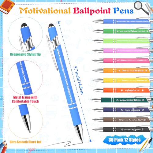 36 Sets Employee Appreciation Gifts Bulk Coffee Cup Sticky Notes with Inspirational Pens, Funny Notepads Motivational Ballpoint Pen Christmas Gifts for Coworker Teacher Nurse Office Supplies