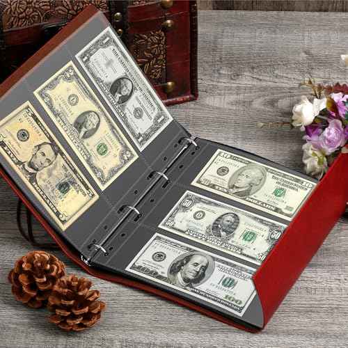 35-Page Money Binder Refill Sheets - 3-Pocket Dollar Bill Sleeves for Collectors | Non-PVC Currency Album Pages Holds US & Foreign Paper Money, Banknotes