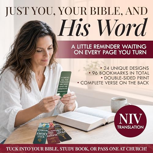 Christian Bible Bookmarks 96 Pack with 24 Scripture Designs - Classic 6x2 Inches