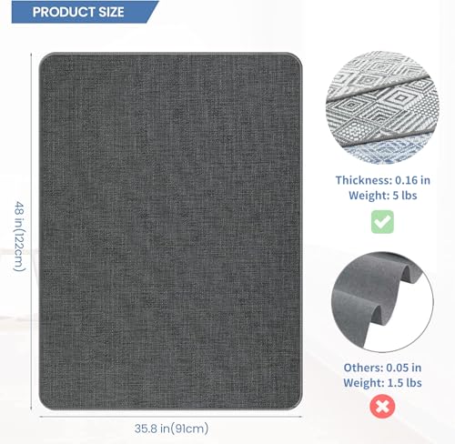 RccugmatS Graphite Texture Office Chair Mat for Hardwood Floor 36 x 48 in, Anti-Slip