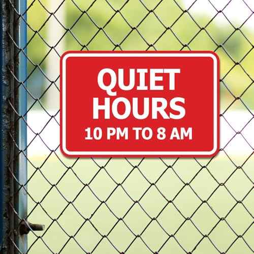 Signs ByLITA Classic Framed, Quiet Hours 10 pm to 8 am Sign (Black) - Medium (5 Pack)