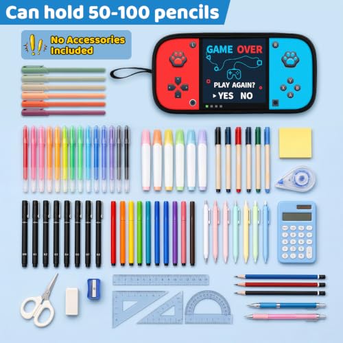 Easozoom Red & Blue Game Controller Pencil Case - Large Capacity Travel Organizer for Kids & Teens
