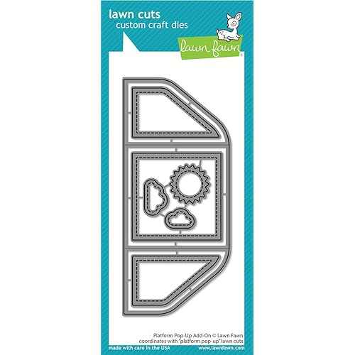 Lawn Fawn Platform Pop-Up Interactive Die and Add-on Die (LF2792 LF2793) Plus 1 Die Storage Envelope, Bundle of 3 Items