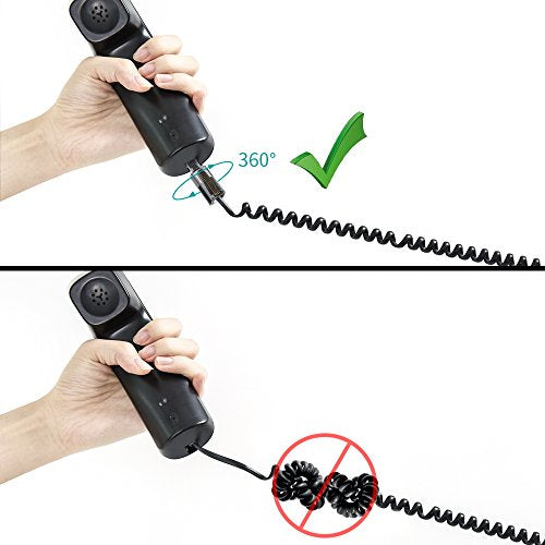 YOLISTIC 4 Pack 360° Phone Cord Detangler for Landline Phones - Black