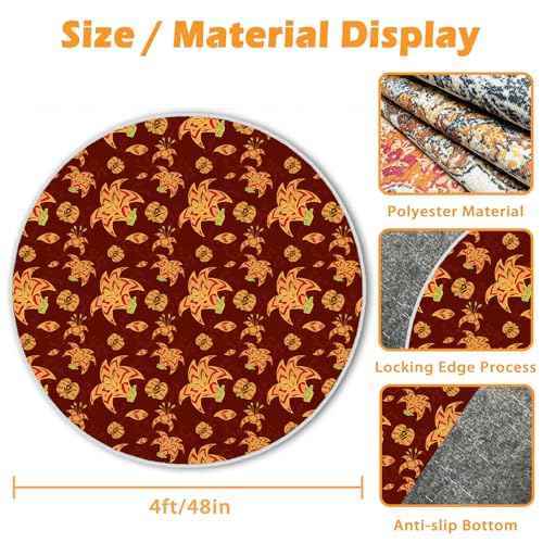 4ft/48in Home Office Chair Mat for Hardwood Floor, Anti-Slip Desk Chair Mats, Computer Gaming Chair Mats for Rolling, Low Pile Carpet Floor Chair Mat(Red-1)