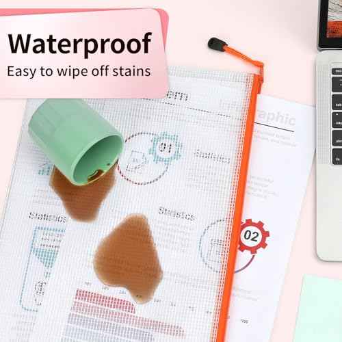 Umriox Zipper Pouch, 16.9x12.4 in (12 Colors, 12 Packs), Extra Large Zipper Bags, Waterproof Bags for Office Supplies, Puzzles, Board Game Storage & Cross Stitch Projects