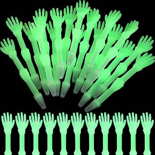 Seajan 120 Pcs Halloween Glow in the Dark Skull Bones Pens Novelty Nursing Pens Creative School Pens for Kids Students Artist School Office Birthday Halloween Party Supplies Black Ink
