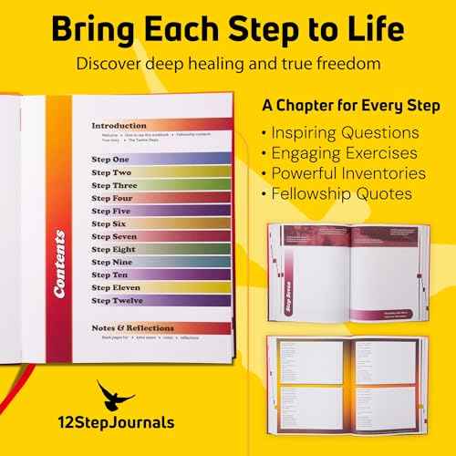 The 12 Step Workbook: A Guided Journey Through The Twelve Steps of Addiction Recovery. Sobriety and recovery gifts for men and women in any fellowship: alcoholics anonymous, narcotics anonymous & more