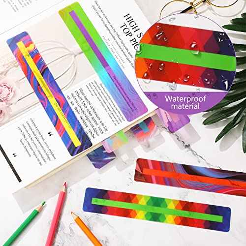 16 Pieces Reading Guide Strips for Kids Dyslexia Tools Reading Rulers for Kids Children Highlighter Trackers Teacher Education Classroom Supplies(Fresh Style)