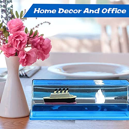 Honsheng Blue Small Unsinkable Titanic Liquid Boat Desk Toy Gift