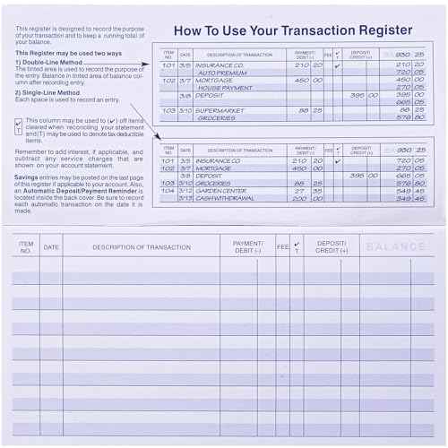 24 PCS Check Registers for Personal Checkbook, Easy to Read Checkbook Register