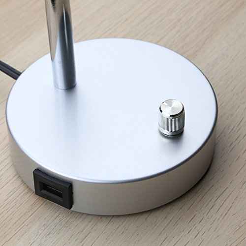 O¡¯Bright Dimmable LED Desk Lamp with USB Charging Port (5V/2A), Full Range Dimming LED, Table Lamp with USB Charger, Flexible Gooseneck, Office Desk Lamp/Bedside Lamp, Vintage Design (Aluminum)
