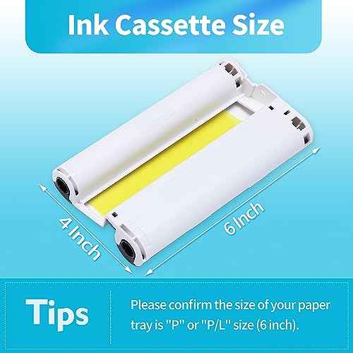 Wonfoucs 4-Pack Compatible Ink Cartridge Replace for Canon Selphy KP-108IN KP108 Color Ink Cassette 4x6 Inch for Selphy CP1500 CP1200 CP1300 CP910 CP900 Printer (Without Paper)