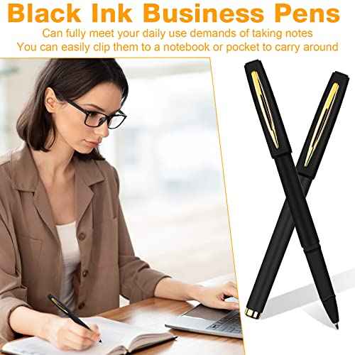 Outus 200 Pcs Black Gel Ink Pens Rollerball Pens Bulk 0.5mm Black Pen Bulk Ultra Fine Point Roller Ball Pens Gel Pens for Office, School, Writing, Taking Notes, Sketching