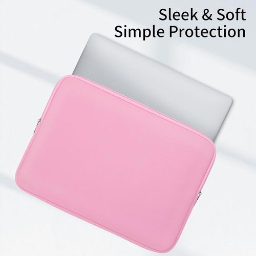 RAINYEAR 13-Inch Laptop Sleeve Case - Includes Accessories Pouch for MacBook Air/Pro (Pink)