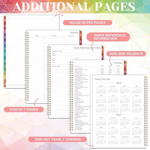 2026 Planner - 2026 Planner Weekly and Monthly from January 2026 to December 2026, 9" x 11", Academic Planners 2026 with Inner Pocket, Colorful Coated Tabs