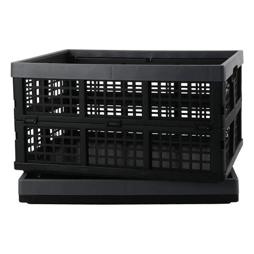 Pekky 34 Quart Plastic Milk Crates Stackable, Collapsible Storage Crate, 2 Packs