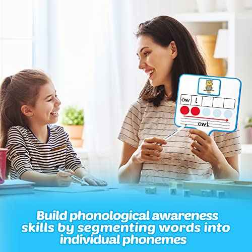 Aizweb Phonemic Awareness,Speech Therapy Magnetic Dry Erase Board Phonics Game, Elkonin Box Preschool Kindergarten Classroom Must Have,Letter Sound Science Reading Manipulative Homeschool Supplies