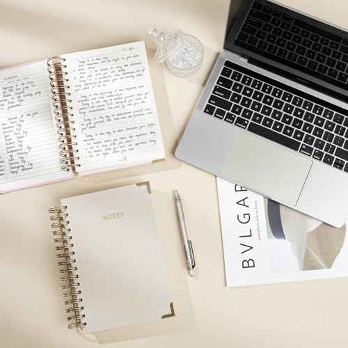 Spiral Notebook Journal, 328 Pages Linen Hardcover College Ruled Notebook, Lined Thick Journals for Women Men, A5 Thick Spiral Journal for Writing, 100GSM Paper, Cute Notebooks for Work School