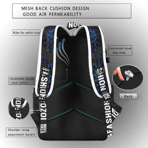 Anime Luminous Backpack Waterproof.Cool Backpacks15.6 in Large capacity Laptopeight Backpack.with USBChargingHeadphones Port.Luminous Backpack.Security Lock