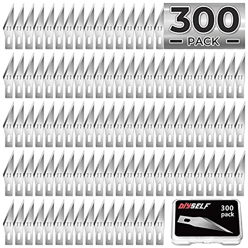 DIYSELF 300 Pack #11 Exacto Knife Blades for Crafting & Hobby Use