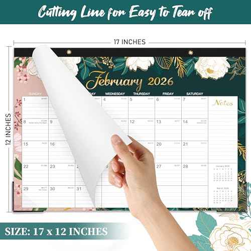 2026 Desk Calendar - Jan. 2026 - Dec. 2026, 12 Months Large Monthly Desk Calendar 2026, 17" x 12", Desk Pad, Large Ruled Blocks, To-do List & Notes, Best Desk/Wall Calendar for Planning or Organizing