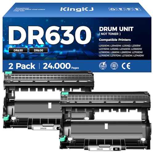 DR630 Drum Unit (Not Toner) Replacement Compatible for Brother DR-630 Imaging Drum HL-L2380DW HL-L2320D HL-L2340DW DCP-L2540DW MFC-L2700DW MFC-L2720DW HL-L2300D HL-L2360DW MFC-L2740DW Printer 2-Pack