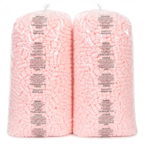 Bubblefast! Brand 7 cu ft (45 gallons) Pink Anti Static Packing