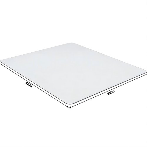 Tcyzest Tempered Glass Chair Mat 48" x 32",1/5" Thick for Office Desk,Rolling Chair Mat for Carpet, Odorless, Easy to Clean with 4 Non-Slip Pads for Carpet & Hardwood Floors