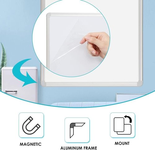 DEVELOP Grey Felt Bulletin & Magnetic Dry Erase Board - 24 x 18 Inch Wall Mounted Combo with Accessories
