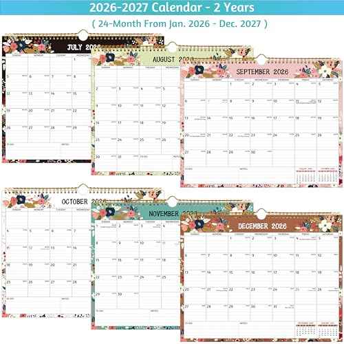 Wall Calendar 2026-2027 ? 2 Year Calendar 2026-2027, 14.57 x 11.42 In, Jan 2026 - Dec 2027, 2026 Calendar 24 Months, Monthly 2026, with Ruled Blocks, Thick Paper, Holidays, To-do List £¦ Notes