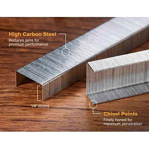 Bostitch Office Premium Standard Staples, 1/4" Length, High-Carbon Steel, 5000 Per Box, 5-Pack