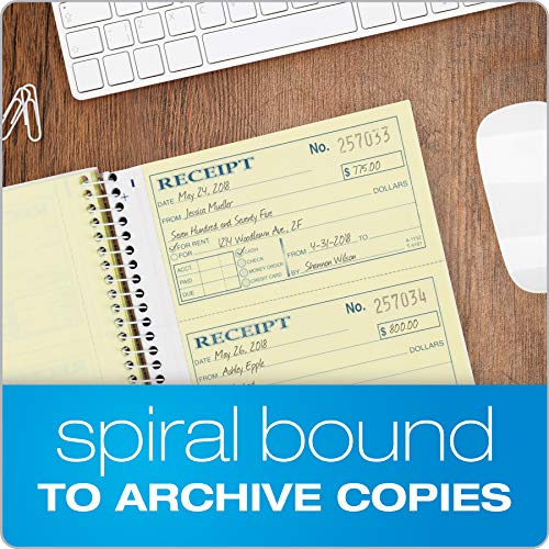 Adams Small Rent & Receipt Book - 2-Part Carbonless, Spiral Bound, 200 Sets, 5-1/4" x 11"