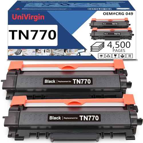 TN770 TN-770 Toner Cartridge Replacement for Brother TN770 TN-770 High Yield Black Toner Cartridge with IC CHIP fits for Brother HL-L2370DW HL-L2370DWXL MFC-L2750DW MFC-L2750DWXL 4,500 Pages 2 Pack