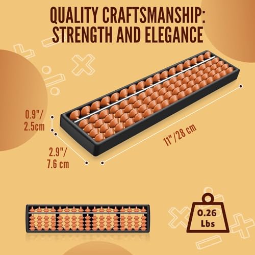 Flexzion 11-inch Japanese Soroban Abacus for Math Learning & Teaching