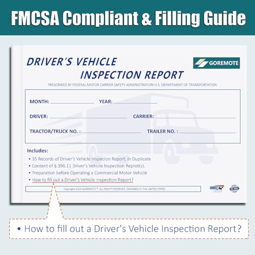 Detailed DVIR Book for Pre Trip Vehicle Inspections - 10-Pack, 350 Forms