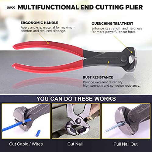 Mardatt 4-Piece Nail Puller & Staple Remover Tool Set, 7" End Cutting Pliers