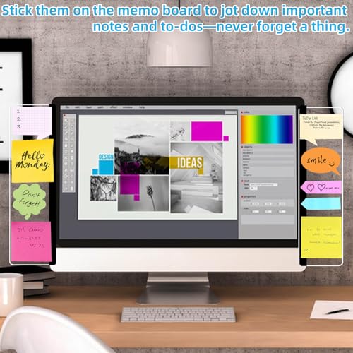 2 Pack Acrylic Monitor Memo Boards - Sticky Note Holders for Office Desk Organizer