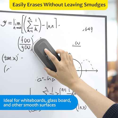 maxtek Magnetic Dry Erase Eraser, Glass Board Erasers, 1 Pack, Whiteboard Eraser for Dry Erase Board, Glass Board, Calendar Board, Office and School Supplies (Gray)