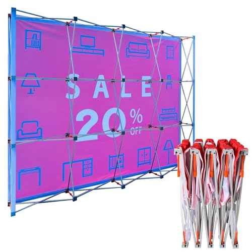 10' Tension Fabric Straight Pop Up Display Trade Show Backdrop Booth Frame