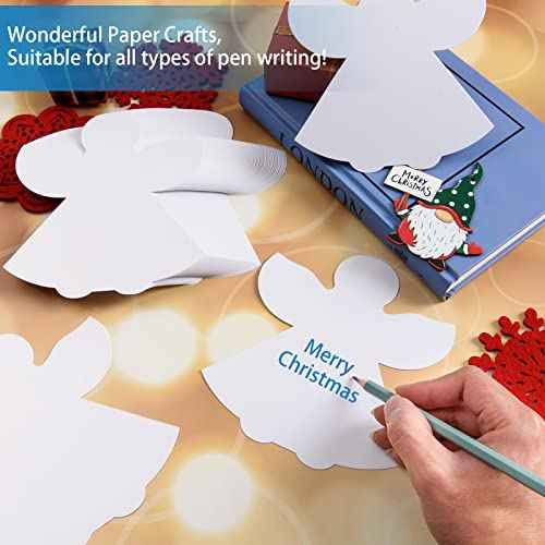72 Pcs Angel Cutouts - White Paper Angel Shapes for Christmas Winter Celebration Decor, 5.1x6