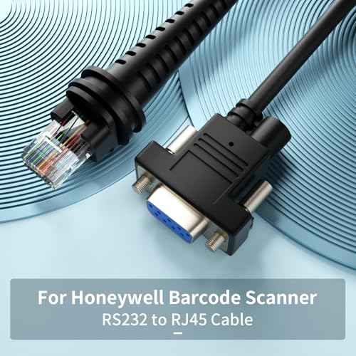 16ft Barcode Scanner Cable RJ45 RS232 to RJ45 for Honeywell 1900 Cable 1200G 1202G 1250G 1280i 1300G 1400G 1450G 1452G 1470G 1900GHD 1900GSR 1902GHD 1902GSR 1950GHD 1980i 1472G Power Cord (2)