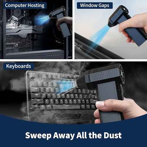 BlueBark Compressed Air Duster, 13,000 Rpm Air Duster, Replacement Of Compressed Can, Four Wind Speeds & Aviation Grade Alloy Fan Blade, Gifts For Men, For Car Accessories, Keyboard Cleaning
