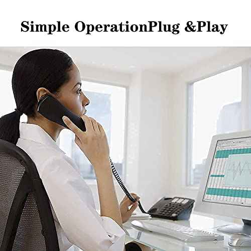 5 Pack Phone Cord Landline8Ft Uncoiled / 1.4Ft Coiled Landline Phone Handset Cable RJ9 4P4C Telephone Accessory- Black