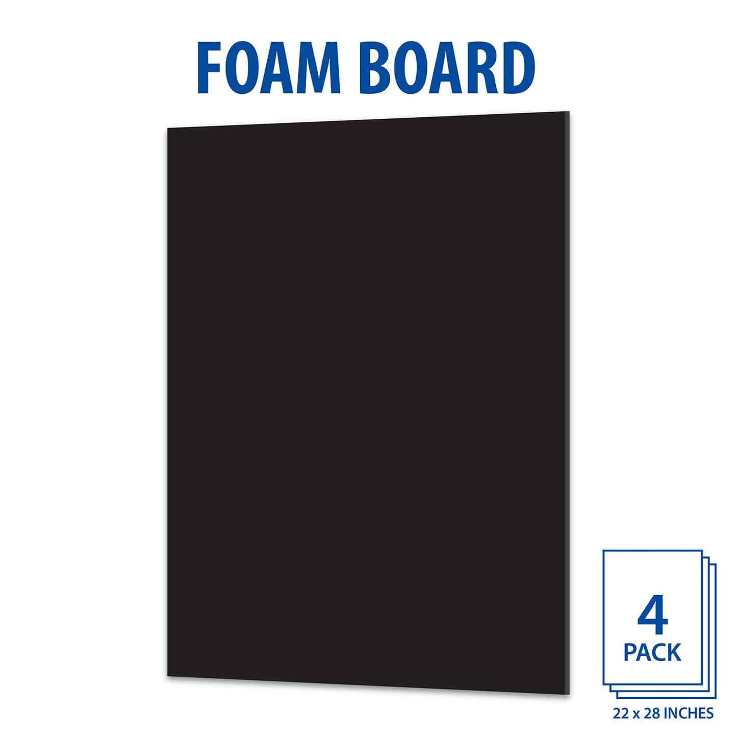 Royal Brites 22x28 Black Foam Board 4 Pack - Ideal Foam Board for Crafts - Lightweight Poster Sheets for School Projects, Presentations - Smooth Surface for Markers - Perfect for Home, Office Use