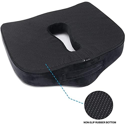 SnugPad Premium Memory Foam Seat Cushion, for Sciatica Tailbone Back Pain Relief, Posture Correction. Orthopedic Sitting Pillows for Office Chair, Car, Truck, Wheelchair with Non-Slip Bottom (2Pk)