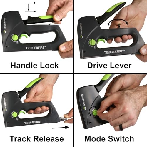 Surebonder TriggerFire Staple Gun Kit with Staples – 2 Sizes 1/4"–9/16"