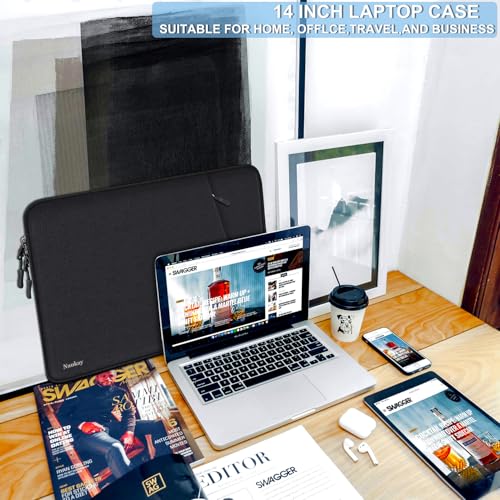 Naukay 14-Inch Water-Resistant Shockproof Laptop Sleeve - Black