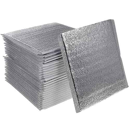 DOITOOL Reusable Insulation Bags 50PCS Insulated Shipping Thermal Box Liners Metalized Box Liners Waterproof Insulated Shipping Container for Camping Picnic (20x20CM)